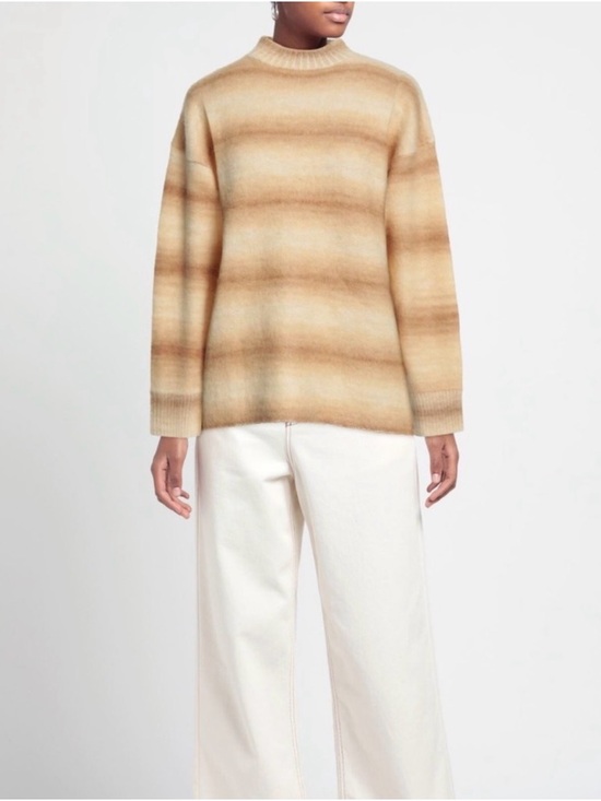 Acne Studios Sweaters - Acne Studios Striped Mock Neck Wool Sweater